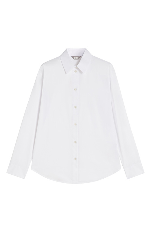 白色纯棉纽扣衬衫