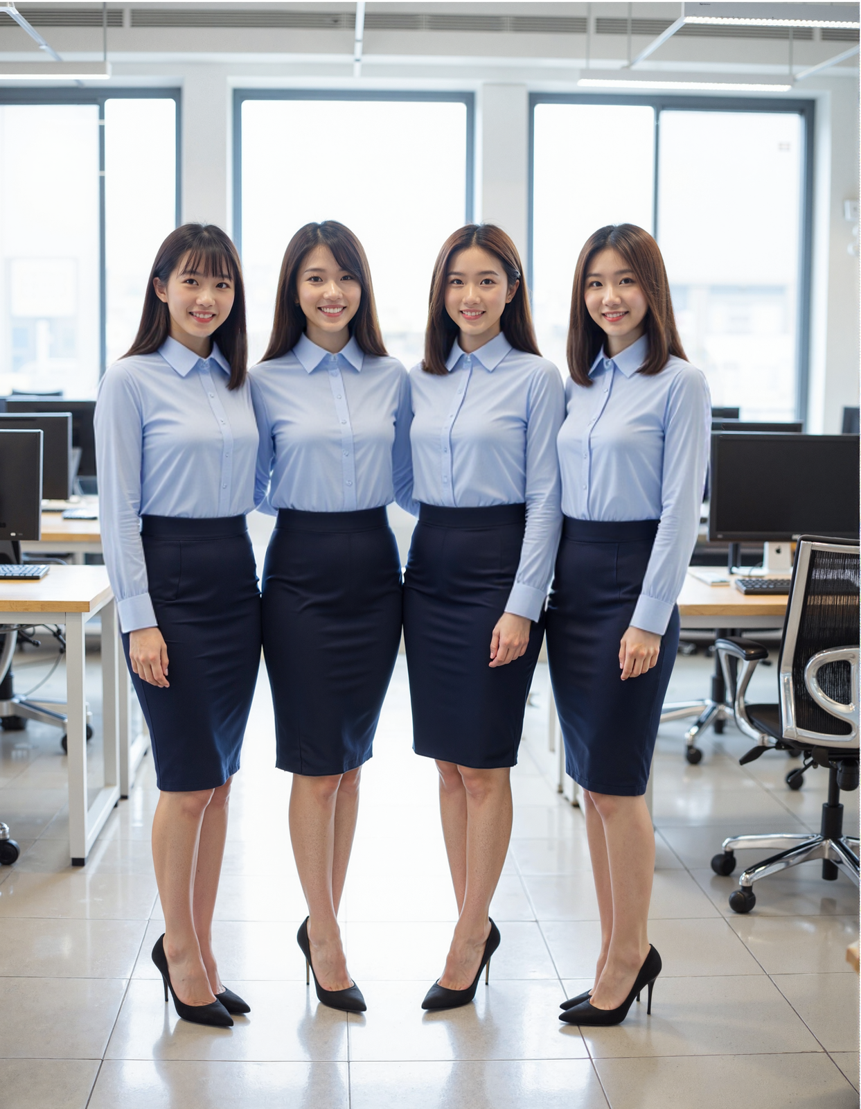 蓝色修身弹力府绸纽扣衬衫