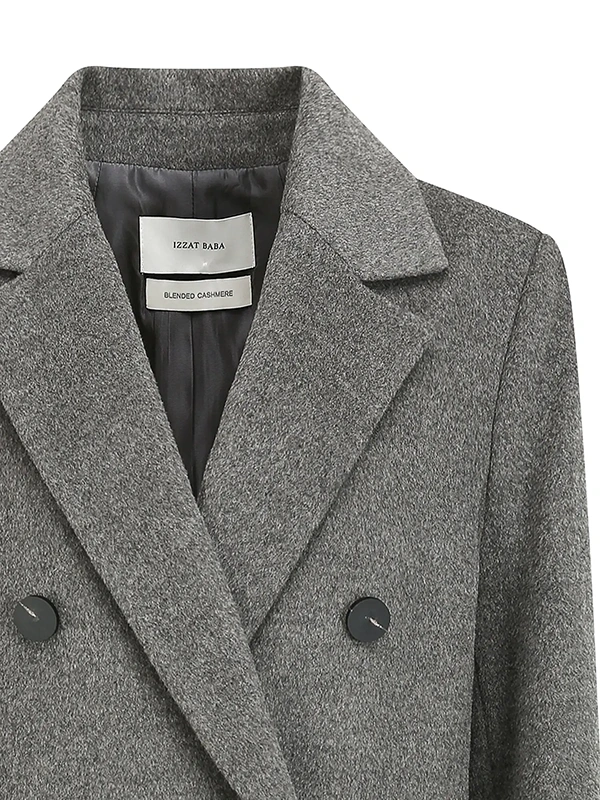 羊绒定制双层大衣(灰色)