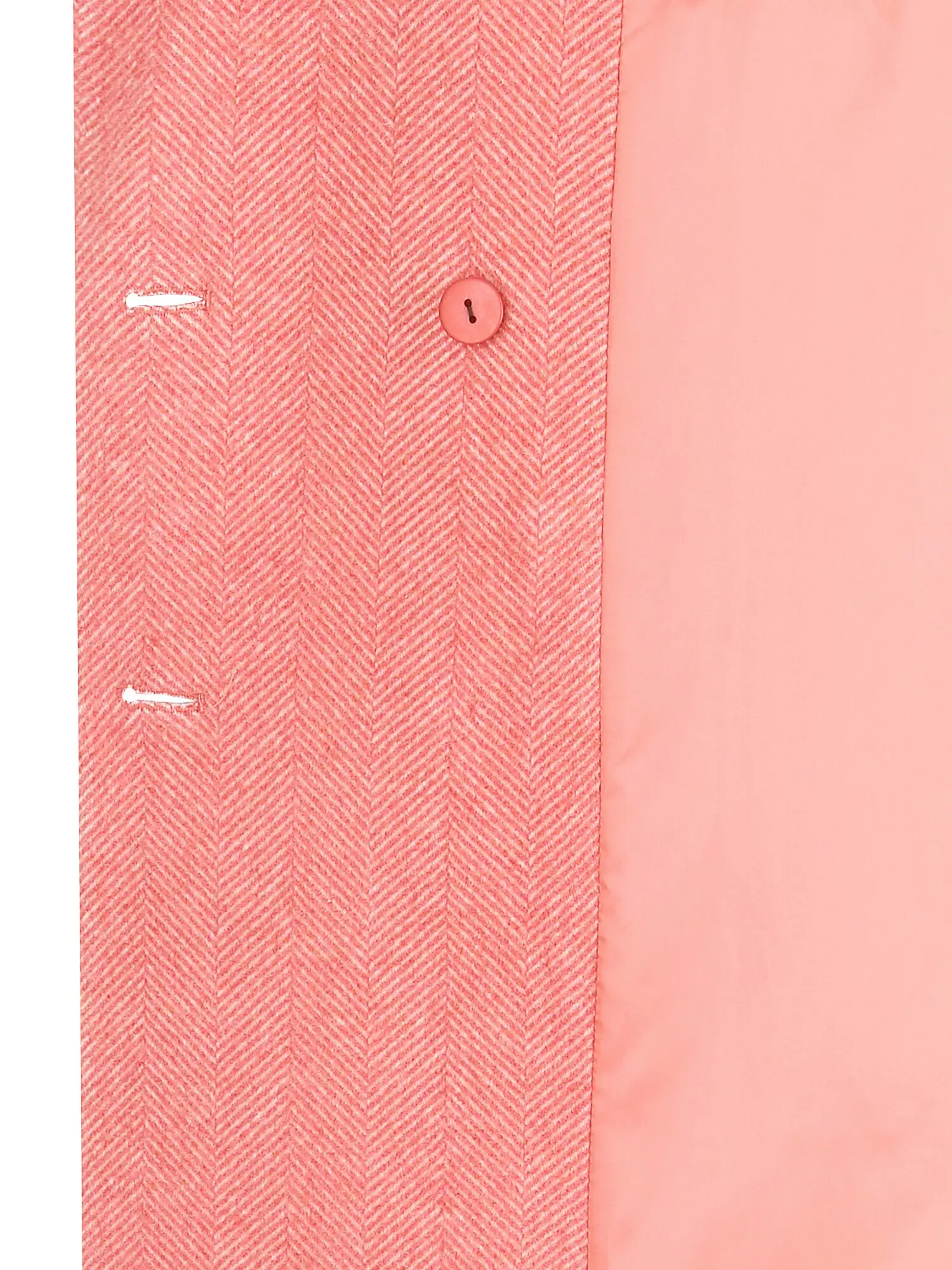 羊绒人字纹双层长款大衣(粉色)