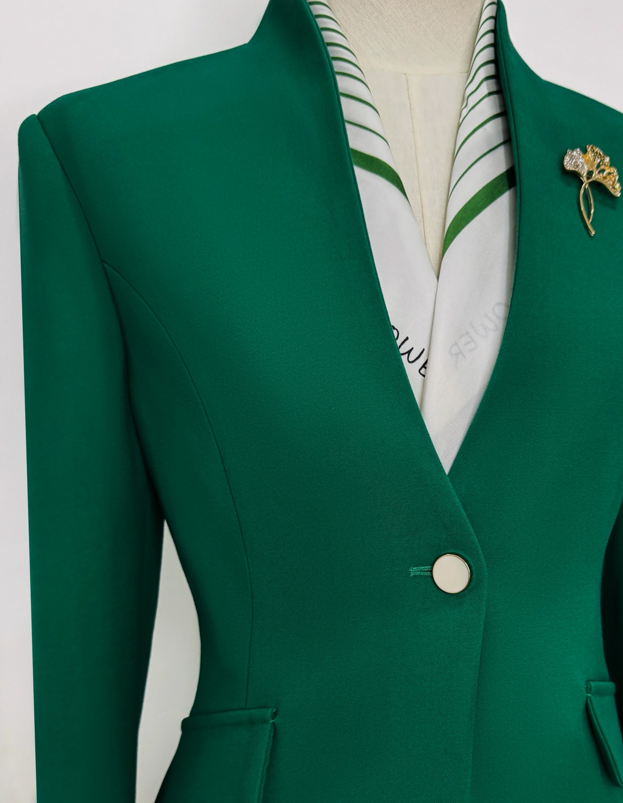 广州制衣工厂定制绿色空乘制服套装