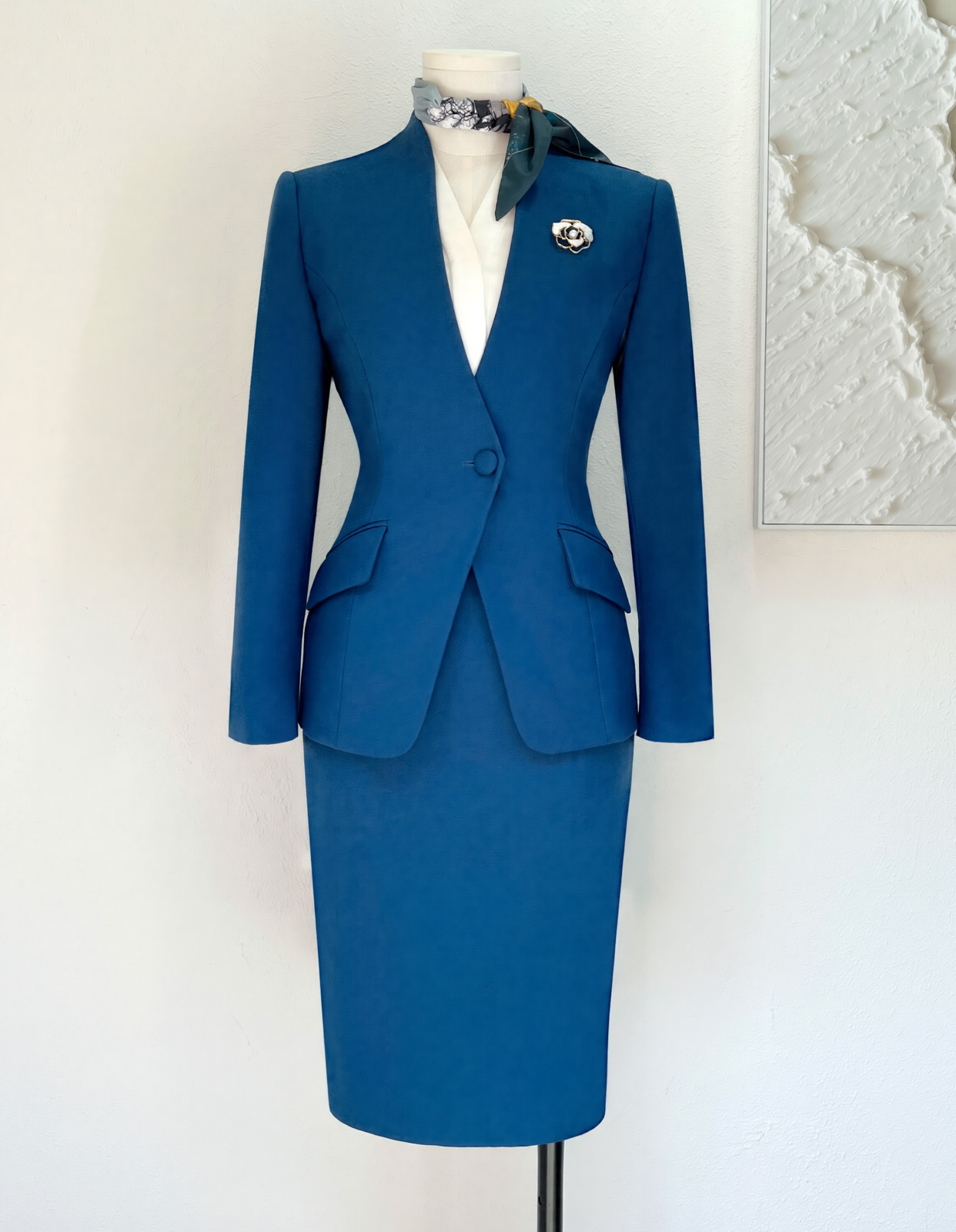 广州制衣工厂定制高端空姐职业装西装套裙