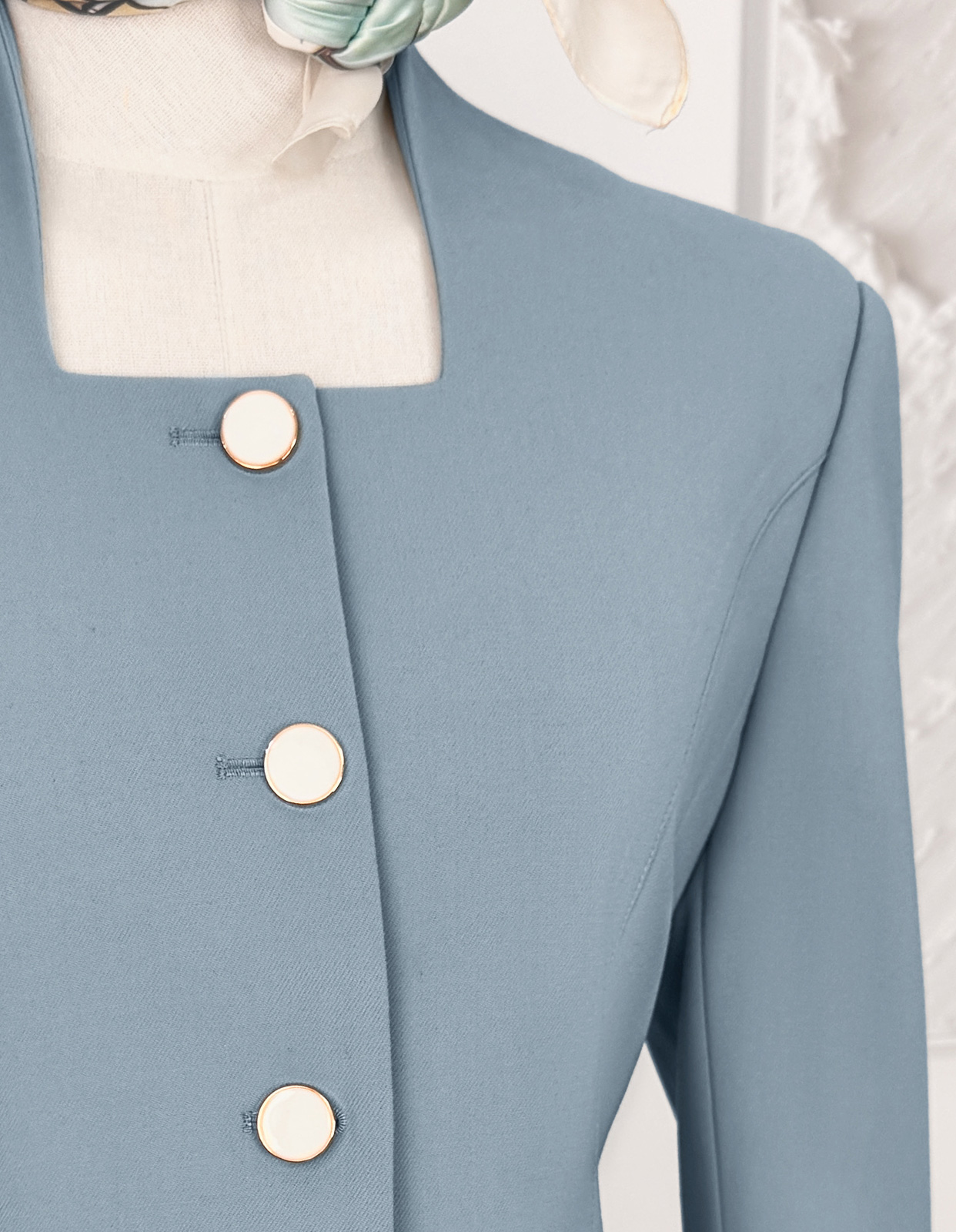 广州制衣工厂定制浅蓝色空乘制服套装