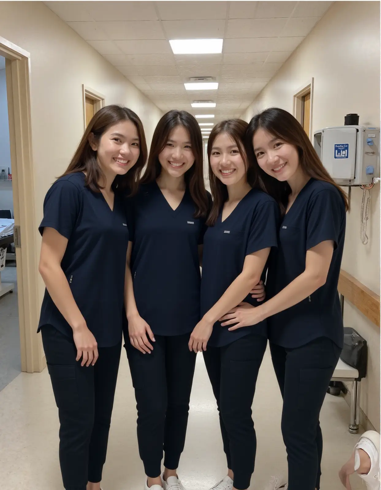 藏青色医护工作服