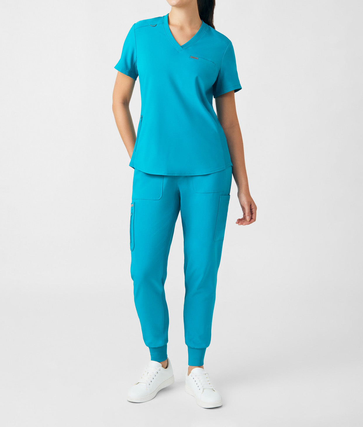 青绿色的医疗工作服