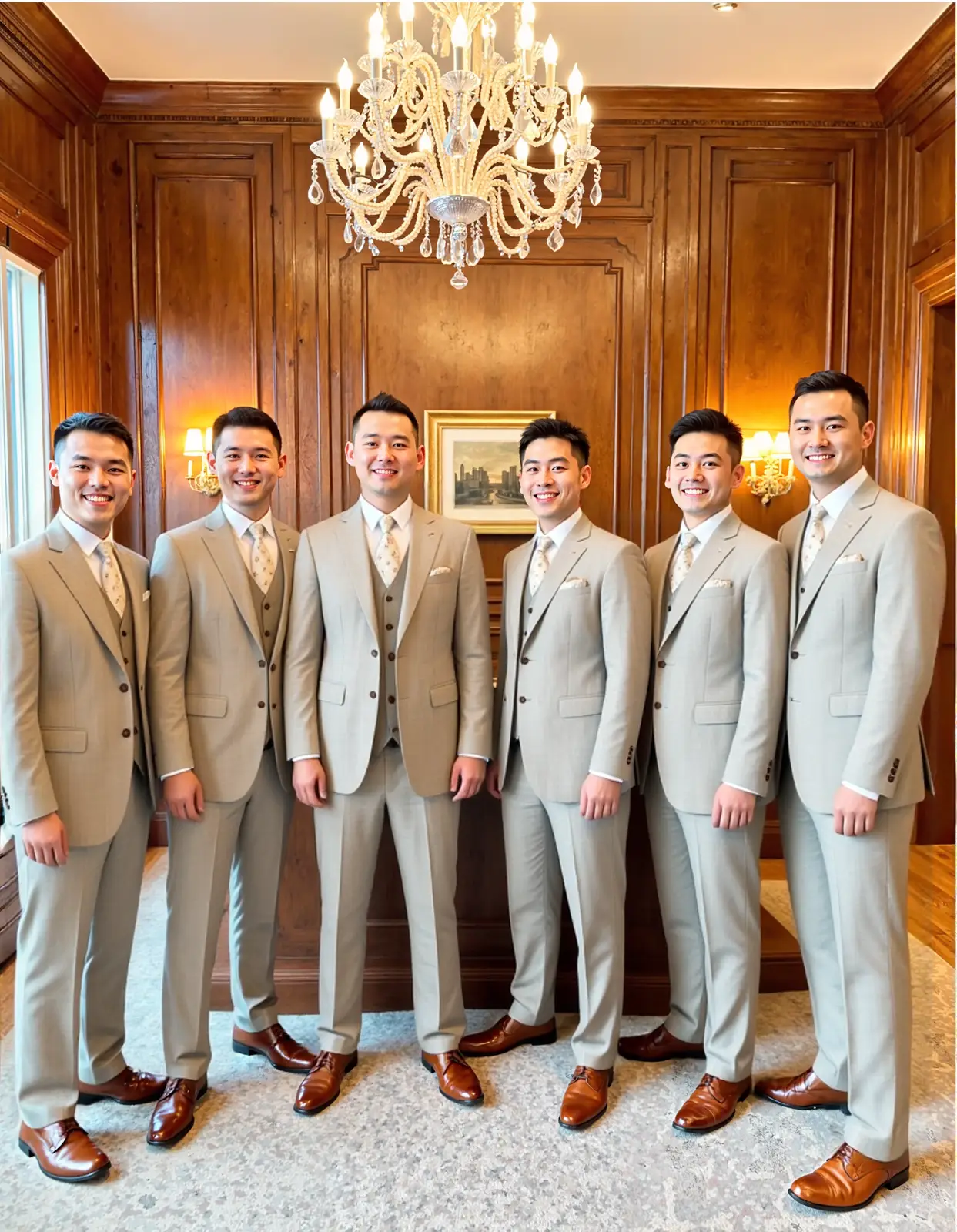 广州增城新塘工厂 浅卡其色三件套西装