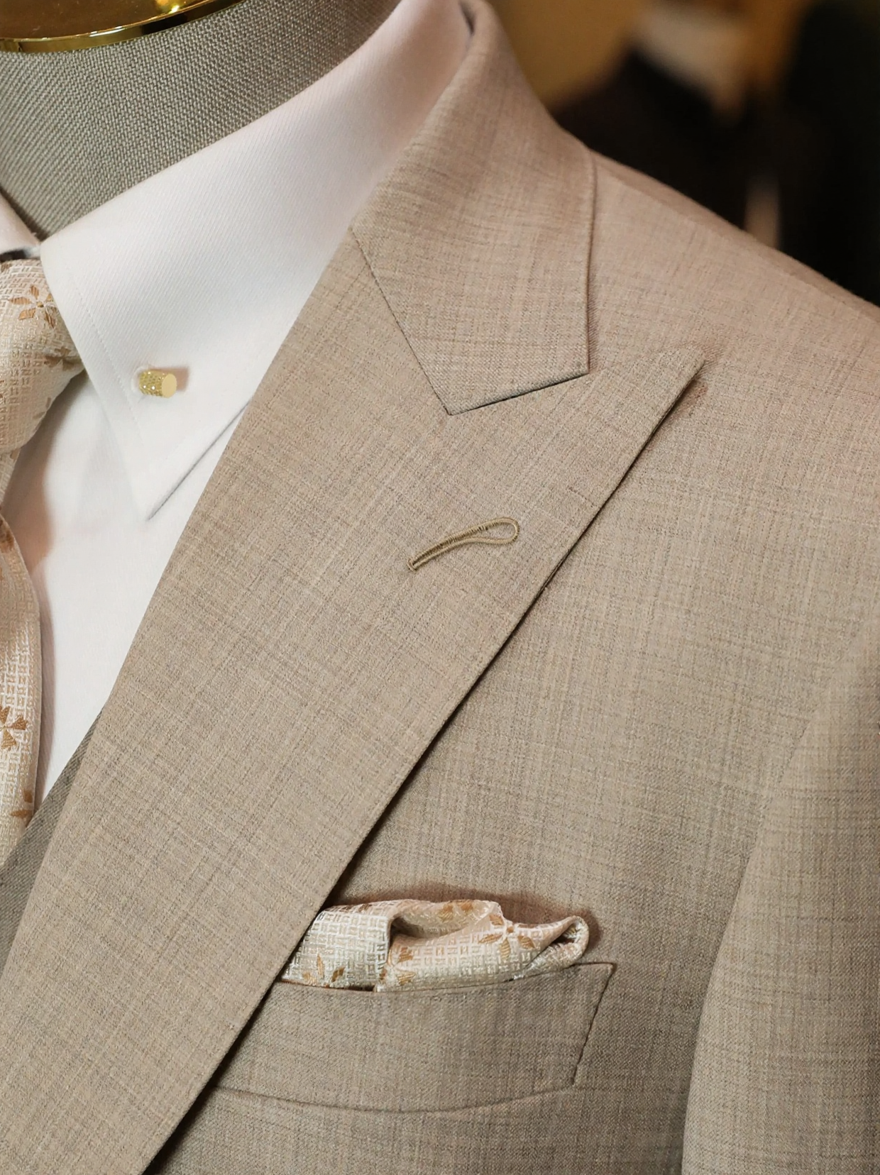 广州增城新塘工厂 浅卡其色三件套西装